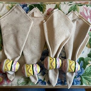 Easter Place Mats with Napkins and Rings